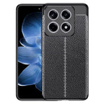 For Xiaomi 14T Case Litchi Texture TPU Flexible Phone Cover, Black