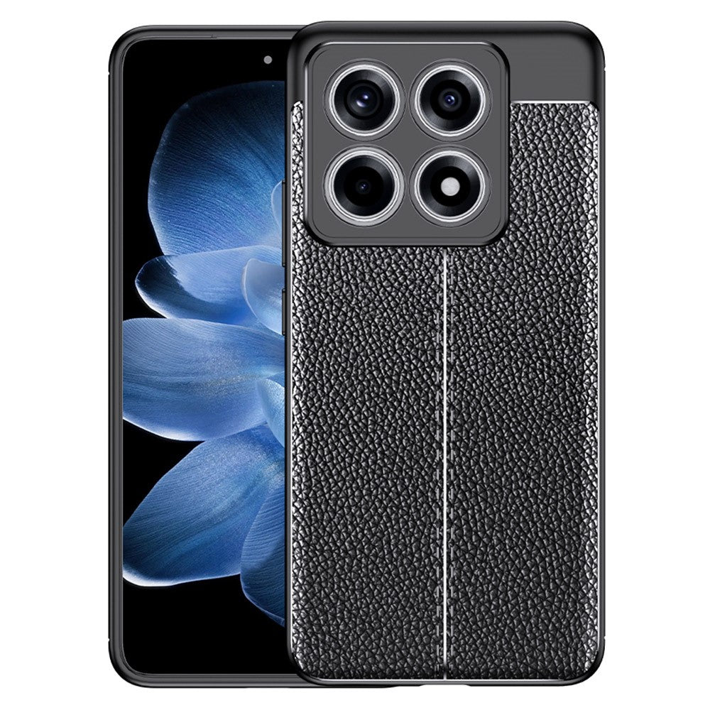 Xiaomi 14T-skal med litchitextur och flexibelt TPU-skal, svart