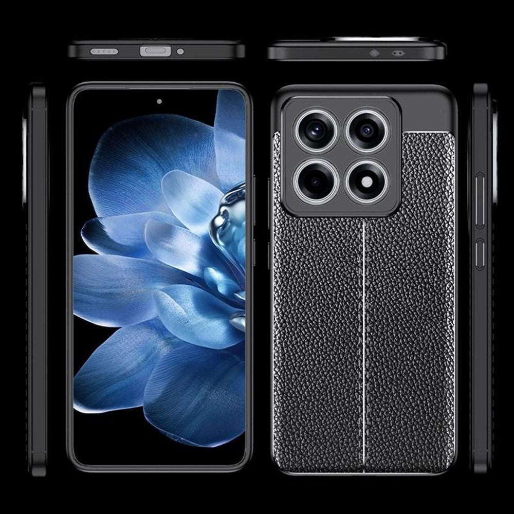 For Xiaomi 14T Case Litchi Texture TPU Flexible Phone Cover, Black