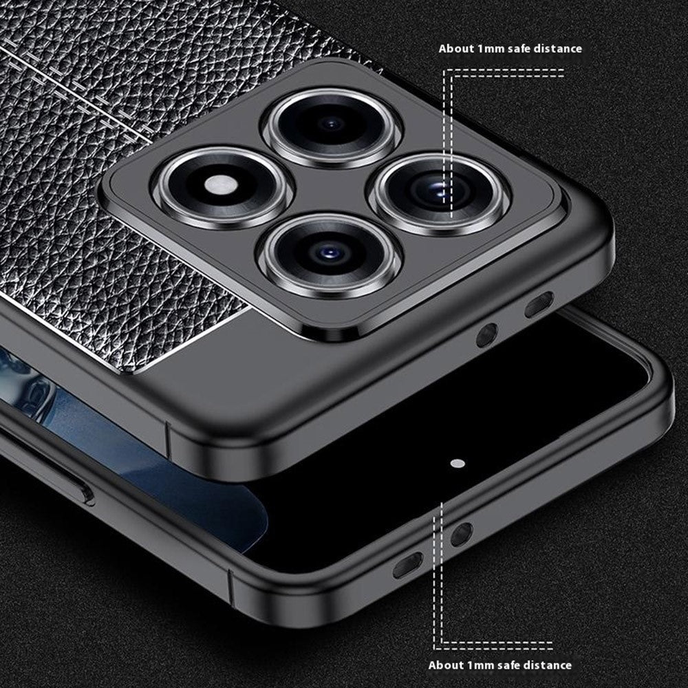 For Xiaomi 14T Case Litchi Texture TPU Flexible Phone Cover, Black