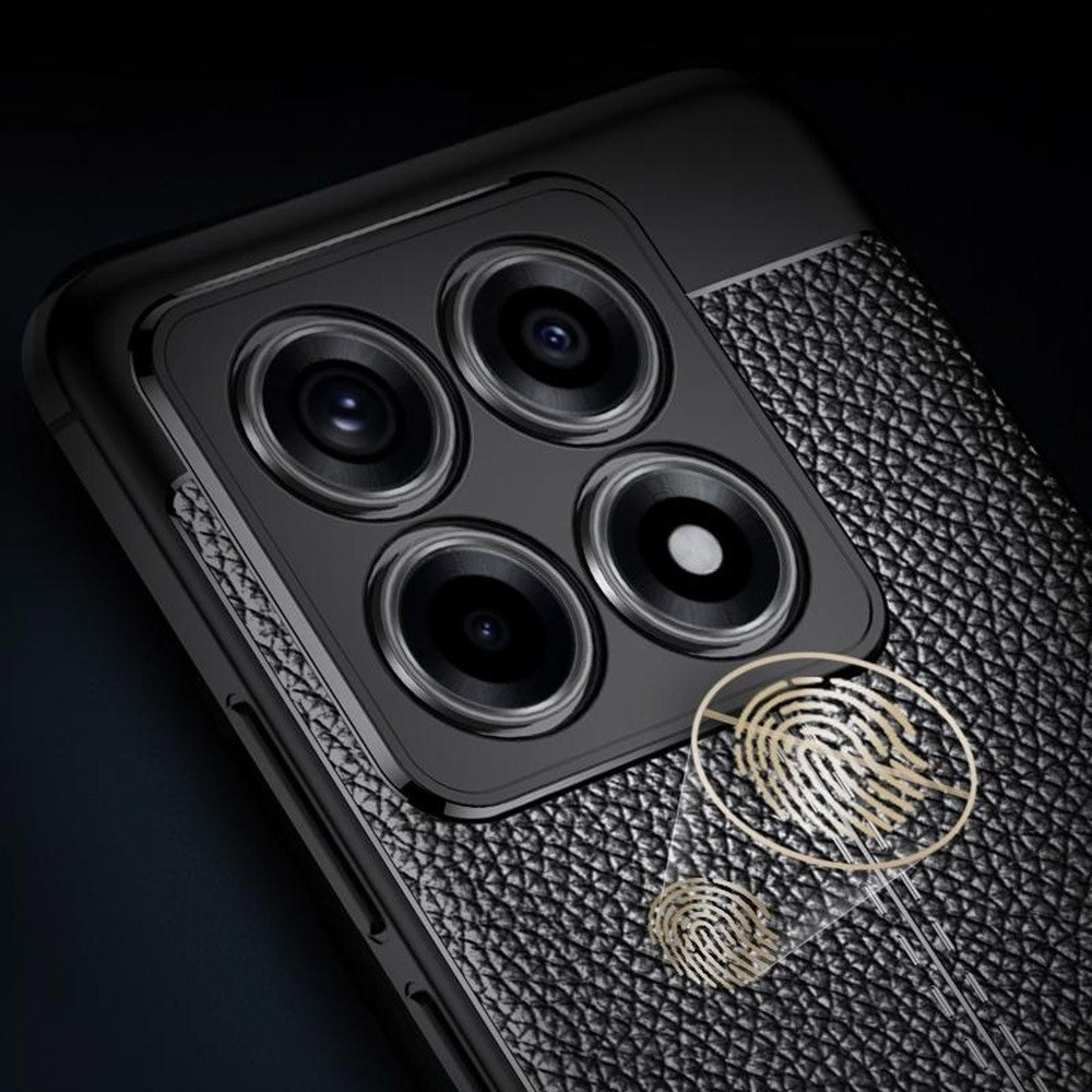 For Xiaomi 14T Case Litchi Texture TPU Flexible Phone Cover, Black