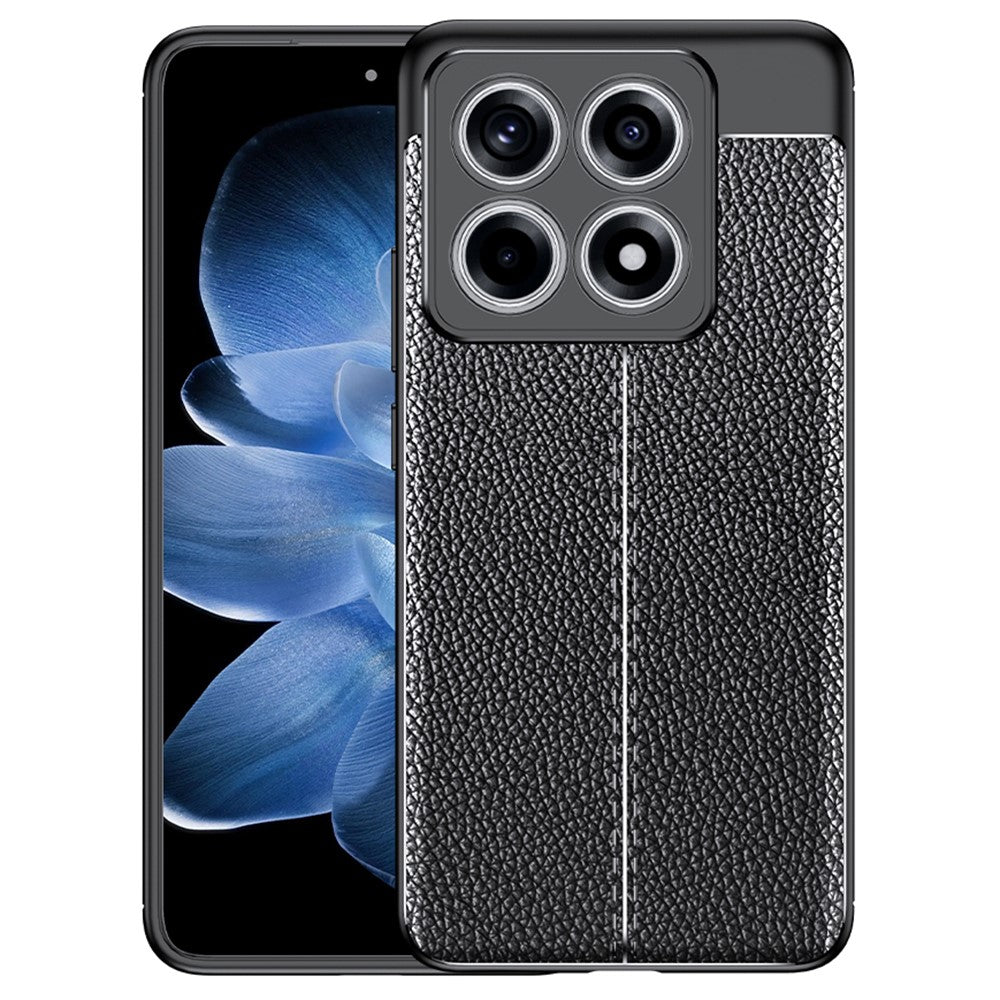 For Xiaomi 14T Pro Case Litchi Texture TPU Flexible Phone Cover, Black