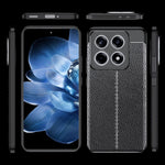 For Xiaomi 14T Pro Case Litchi Texture TPU Flexible Phone Cover, Black