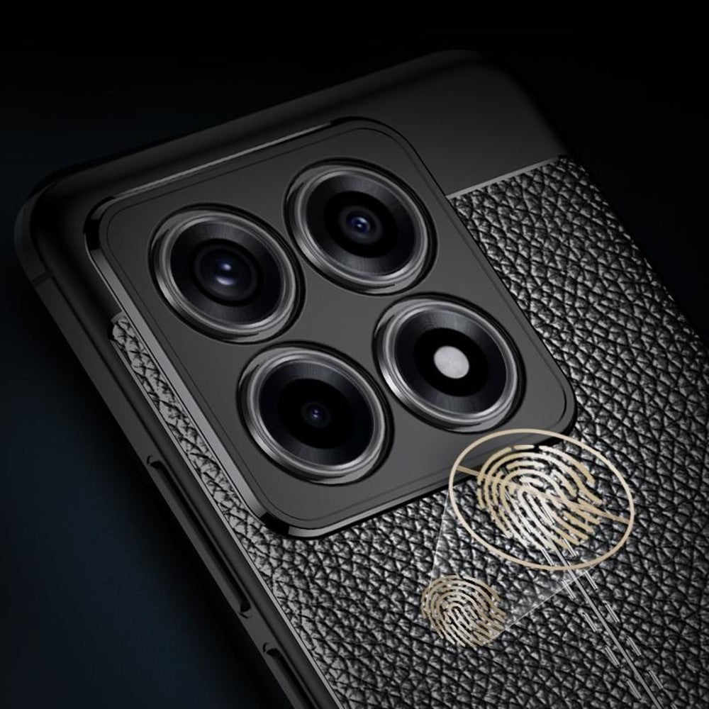 For Xiaomi 14T Pro Case Litchi Texture TPU Flexible Phone Cover, Black
