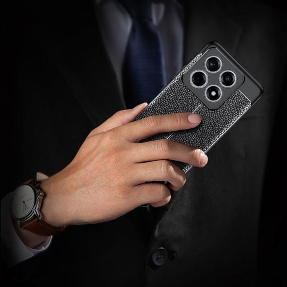 For Xiaomi 14T Pro Case Litchi Texture TPU Flexible Phone Cover, Black