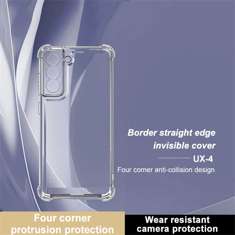 IMAK UX-4 Series for Samsung Galaxy S21 5G / 4G Case Straight Frame Four Corner Shockproof Clear TPU Cover