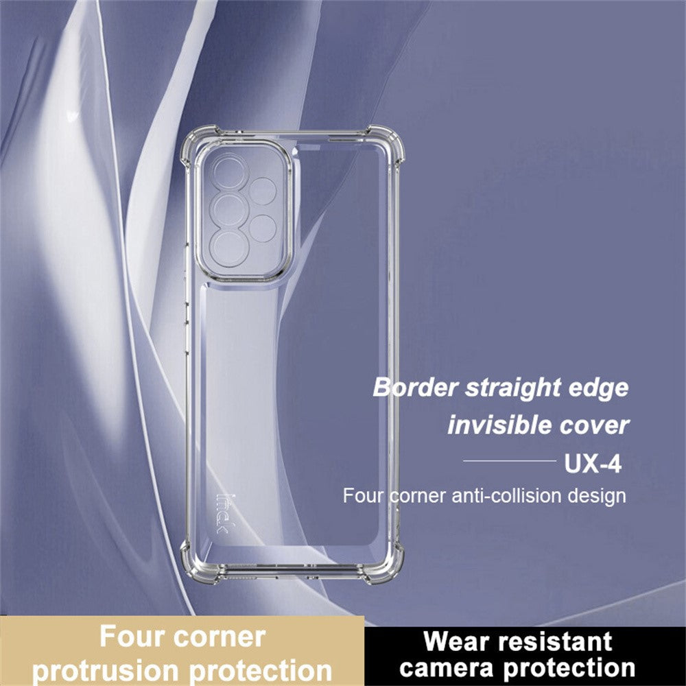 IMAK UX-4-serie til Samsung Galaxy A53 5G Etui Lige Ramme Fire Hjørner Stødsikkert Klart TPU Cover