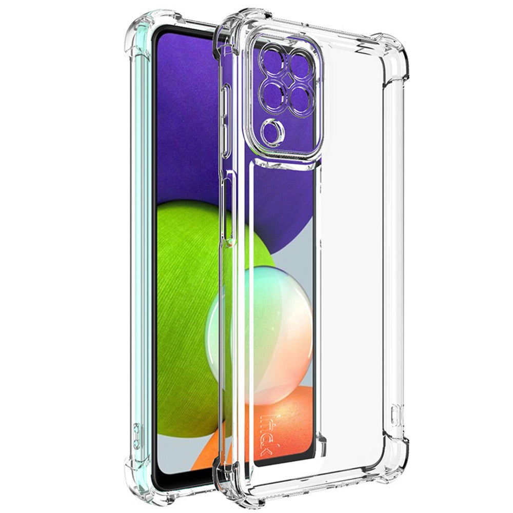 IMAK UX-4 Series for Samsung Galaxy A22 4G (EU Version) Case Straight Frame Four Corner Shockproof Clear TPU Cover