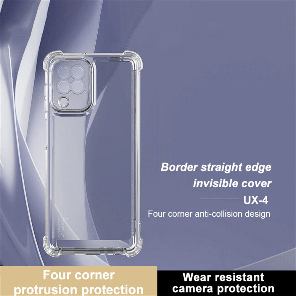 IMAK UX-4 Series for Samsung Galaxy A22 4G (EU Version) Case Straight Frame Four Corner Shockproof Clear TPU Cover