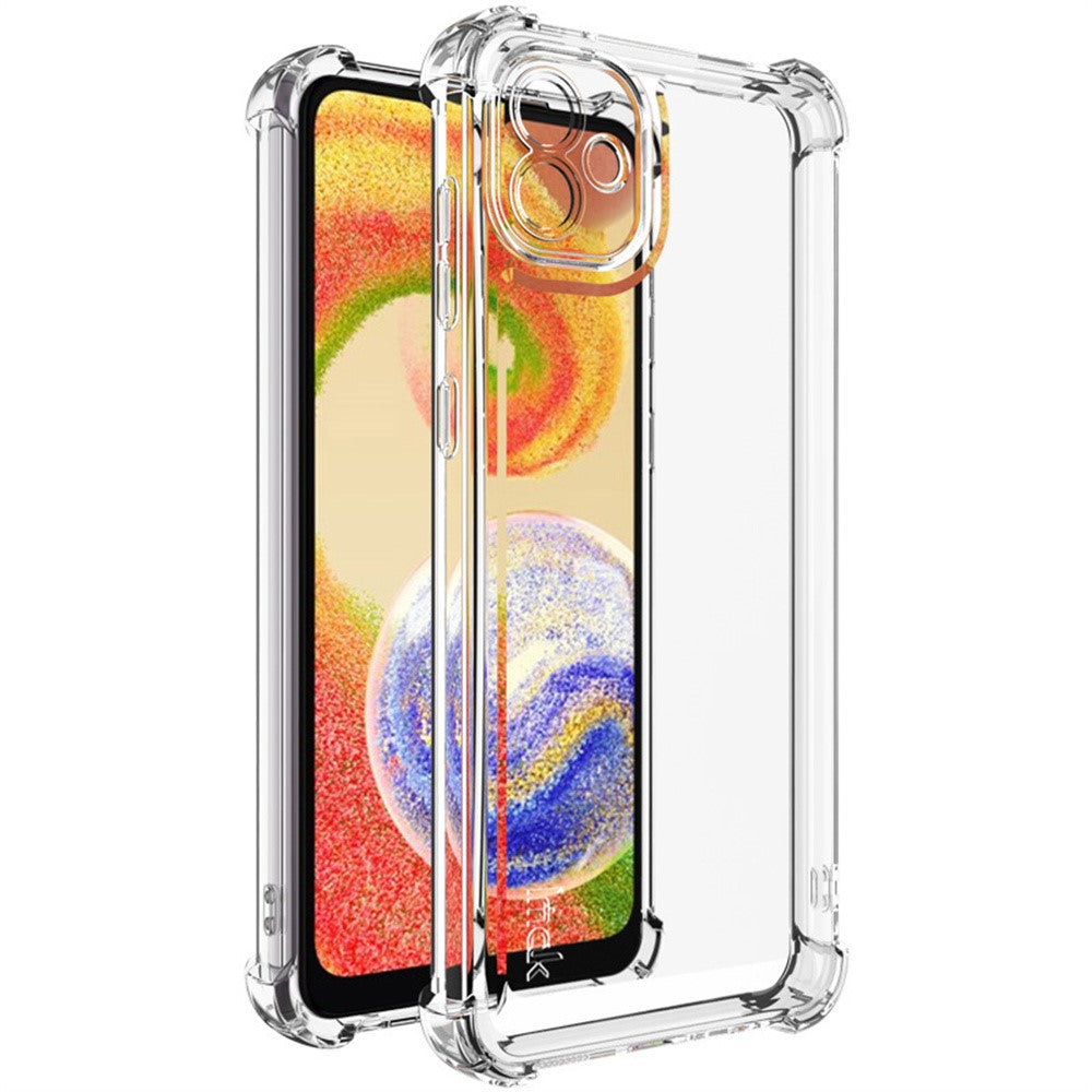 IMAK UX-4 Series for Samsung Galaxy A04 4G (164.4 x 76.3 x 9.1 mm) Case Straight Frame Four Corner Shockproof Clear TPU Cover