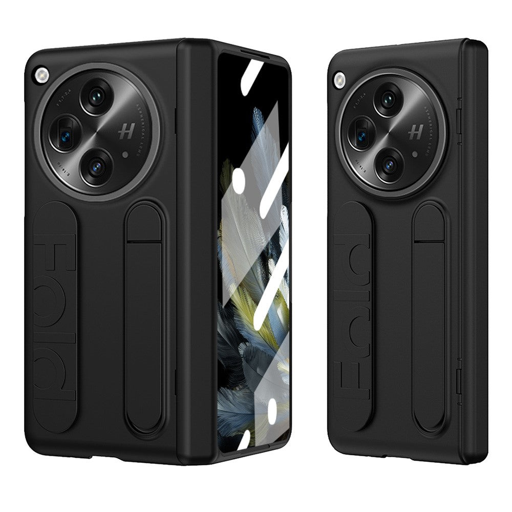 Oppo Find N3-cover med stativ og armbånd, PC-mobilbeskyttelse med hærdet glasfilm