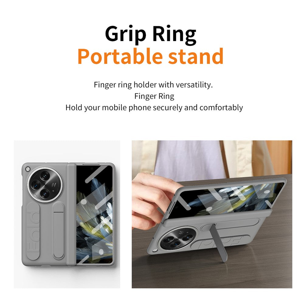 Oppo Find N3-cover med stativ og armbånd, PC-mobilbeskyttelse med hærdet glasfilm
