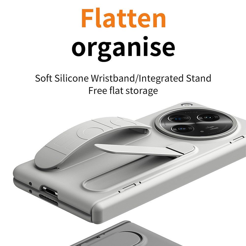 Oppo Find N3-cover med stativ og armbånd, PC-mobilbeskyttelse med hærdet glasfilm