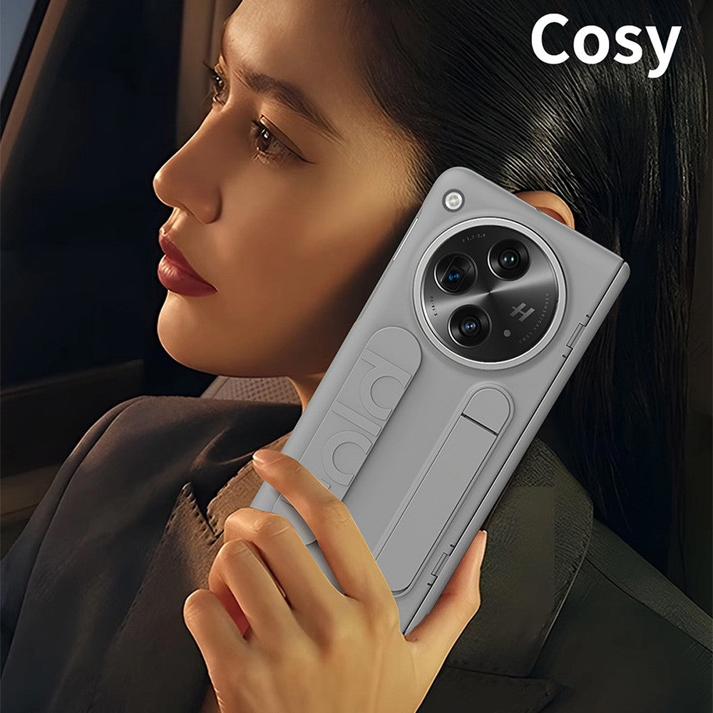 Oppo Find N3-cover med stativ og armbånd, PC-mobilbeskyttelse med hærdet glasfilm