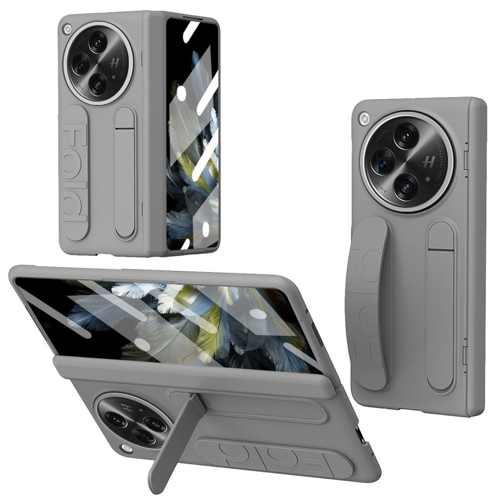 Oppo Find N3-cover med stativ og armbånd, PC-mobilbeskyttelse med hærdet glasfilm
