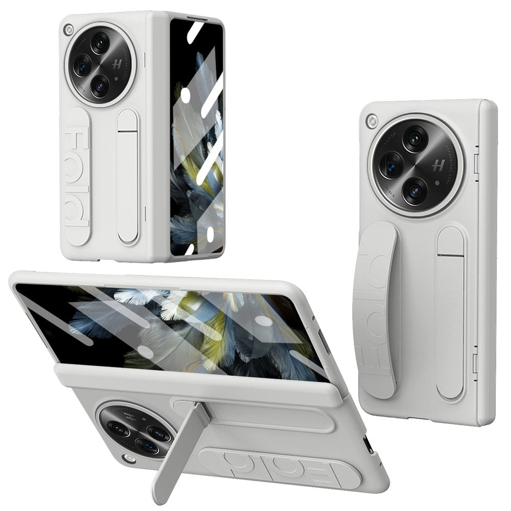 Oppo Find N3-cover med stativ og armbånd, PC-mobilbeskyttelse med hærdet glasfilm
