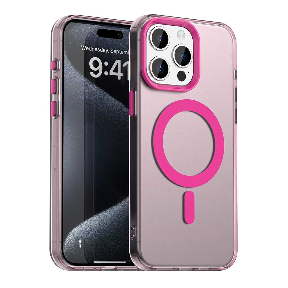 Candy Series For iPhone 15 Pro Case Compatible with MagSafe PC+TPU+PET Anti-Drop Phone Cover