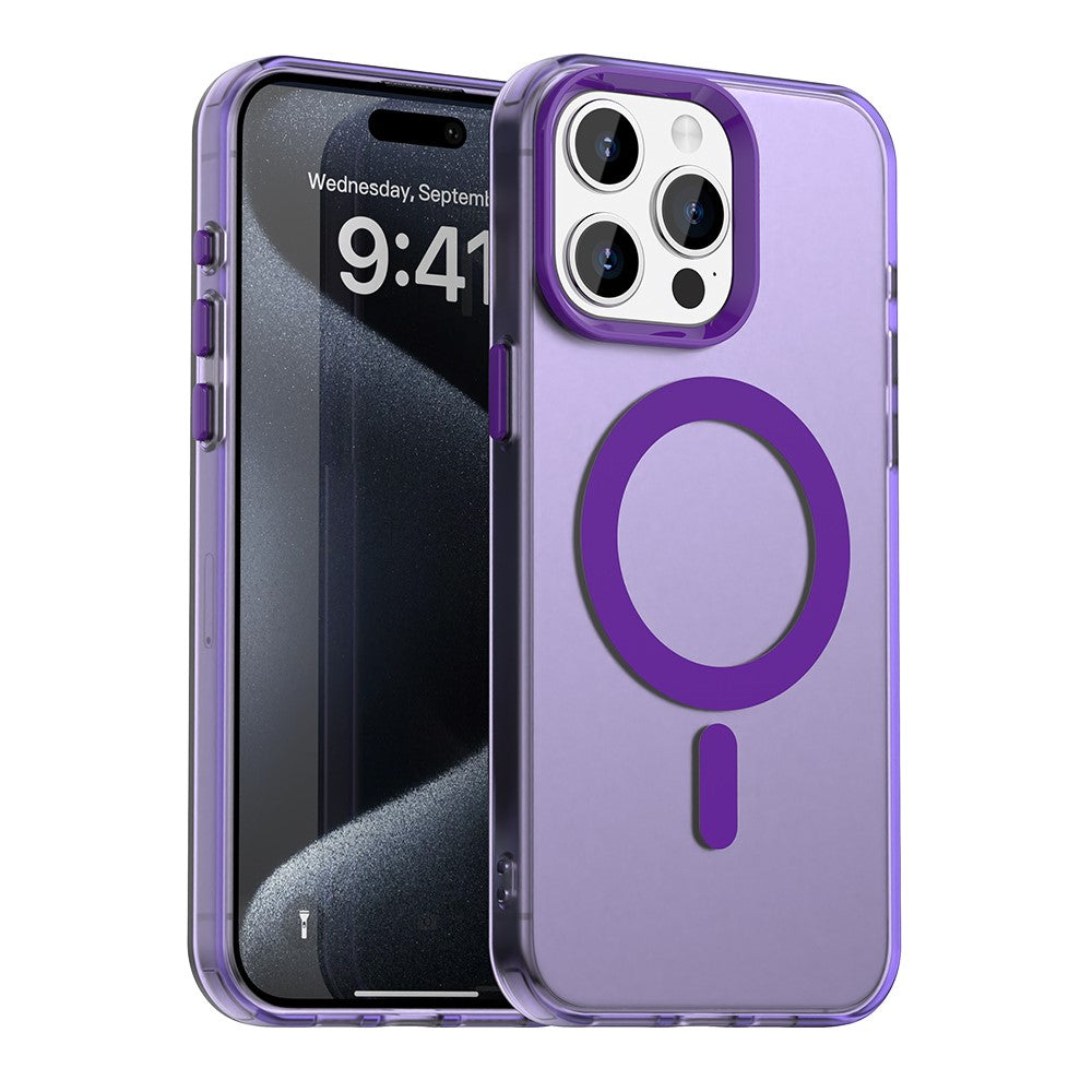 Candy Series For iPhone 15 Pro Case Compatible with MagSafe PC+TPU+PET Anti-Drop Phone Cover