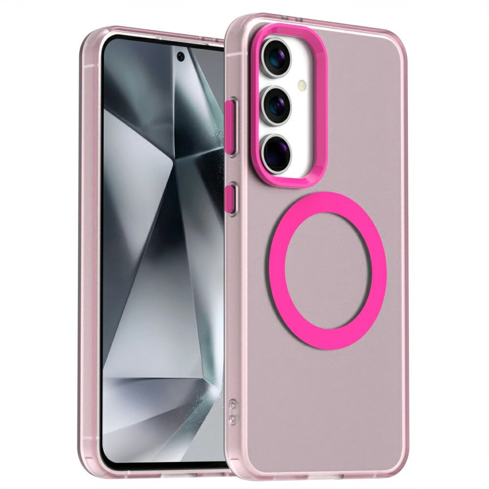 Candy Series til Samsung Galaxy S24 FE Magnetisk Cover PC+TPU+PET Anti-fald Telefoncover