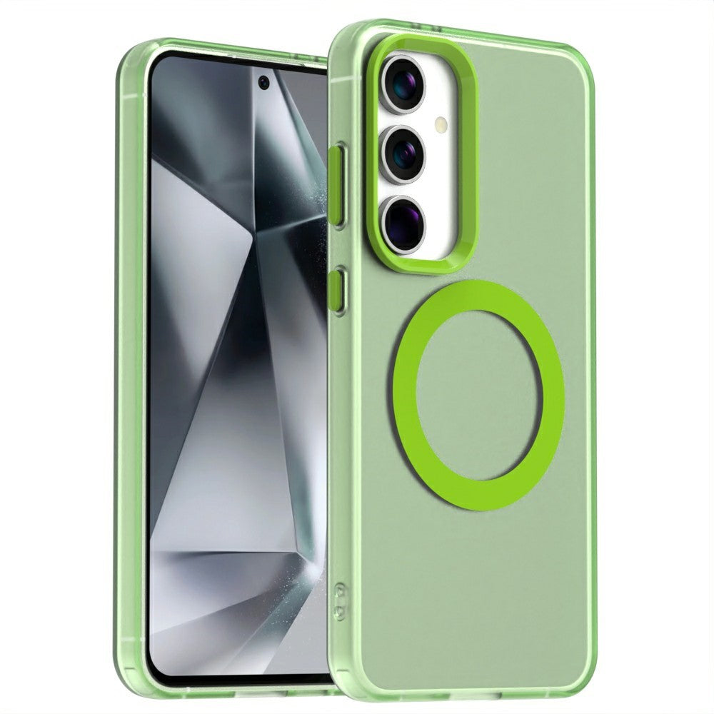 Candy Series til Samsung Galaxy S24 FE Magnetisk Cover PC+TPU+PET Anti-fald Telefoncover