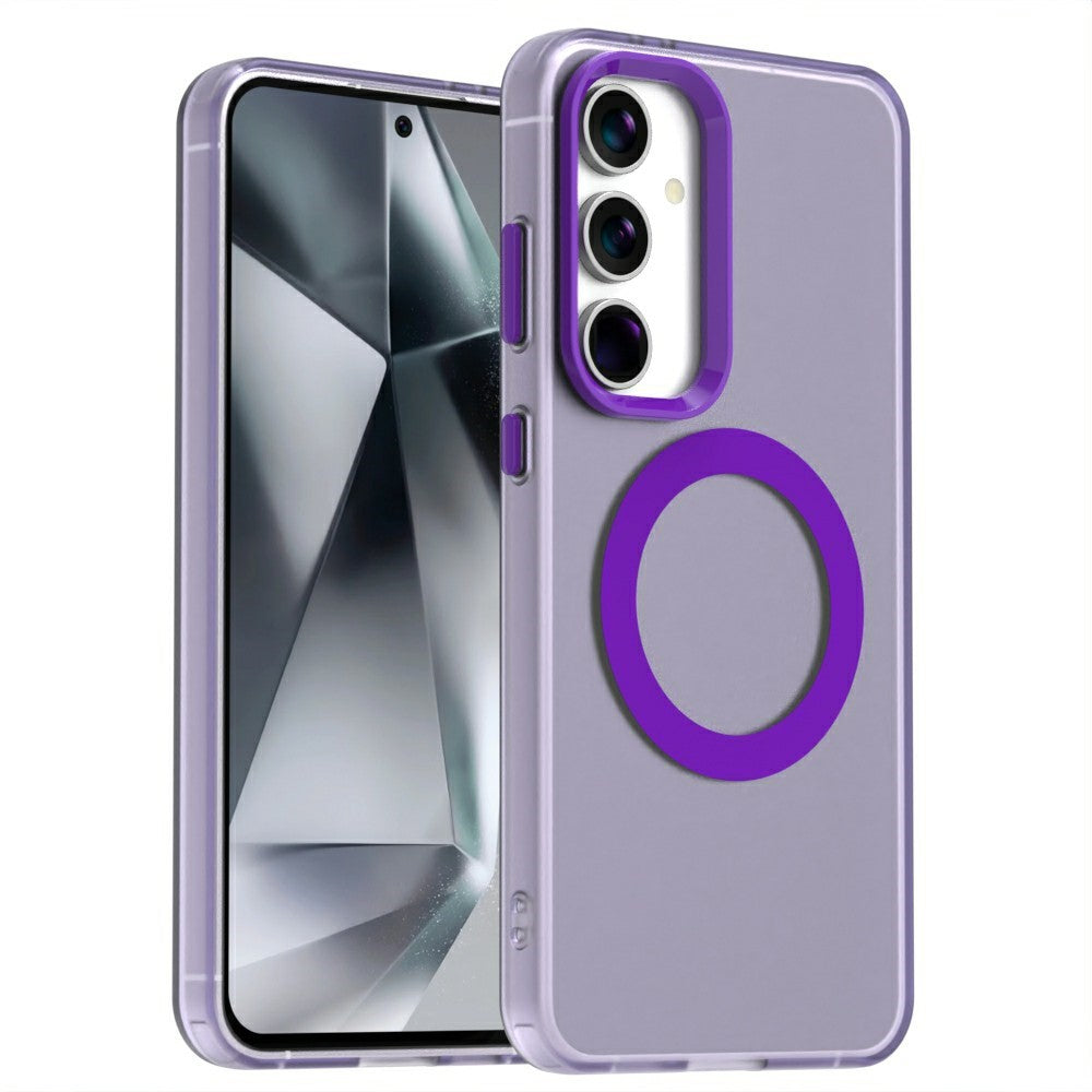 Candy Series til Samsung Galaxy S24 FE Magnetisk Cover PC+TPU+PET Anti-fald Telefoncover