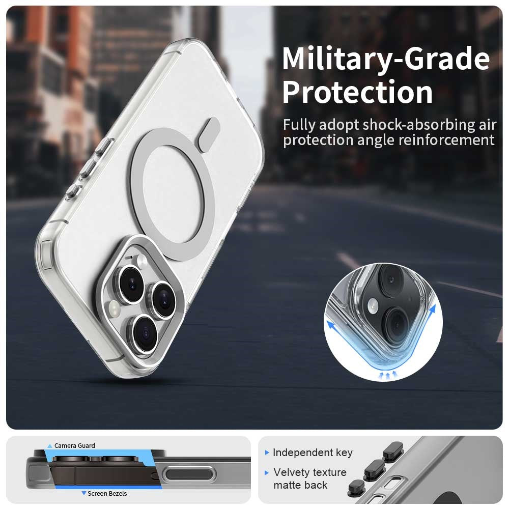 Candy Series For iPhone 16 Pro Case Compatible with MagSafe PC+TPU+PET Anti-Drop Phone Cover