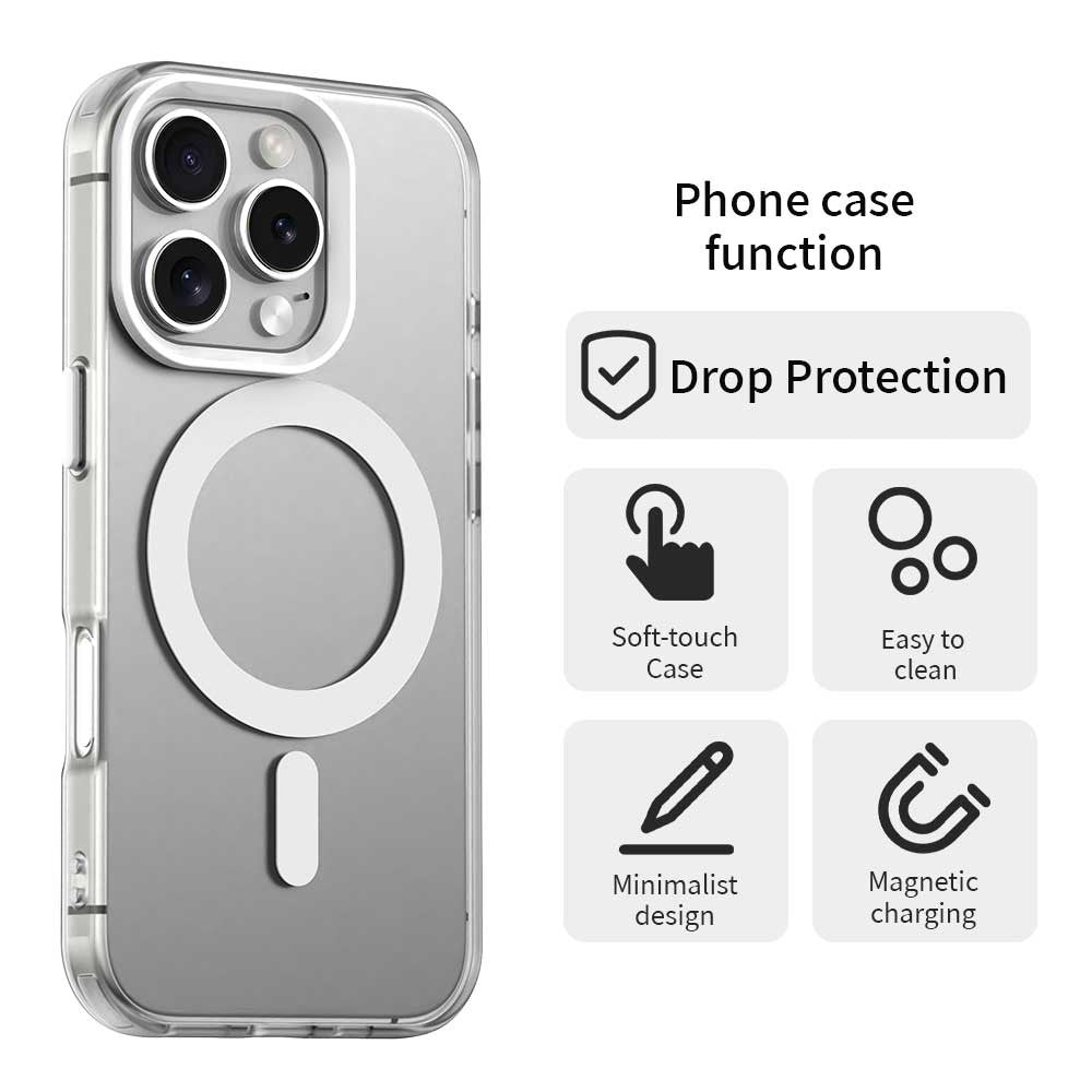 Candy Series For iPhone 16 Pro Case Compatible with MagSafe PC+TPU+PET Anti-Drop Phone Cover