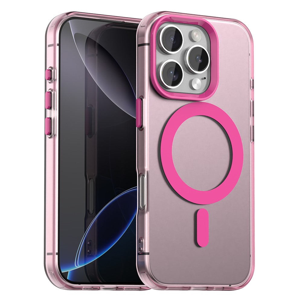 Candy Series For iPhone 16 Pro Case Compatible with MagSafe PC+TPU+PET Anti-Drop Phone Cover