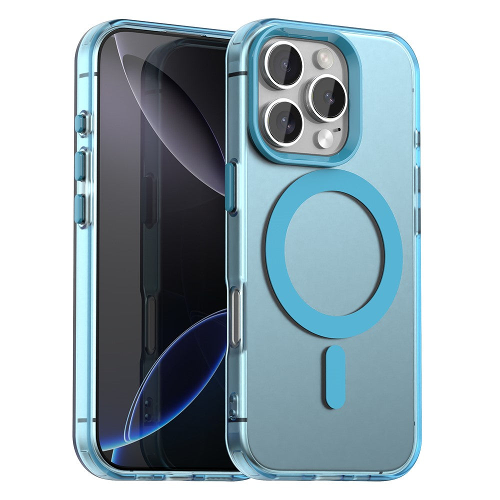 Candy Series For iPhone 16 Pro Case Compatible with MagSafe PC+TPU+PET Anti-Drop Phone Cover