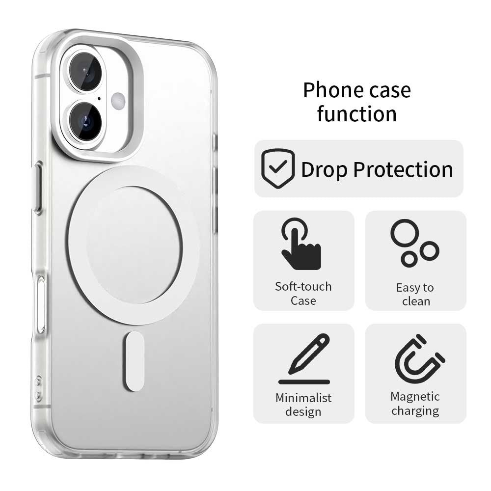 Candy Series For iPhone 16 Case Compatible with MagSafe PC+TPU+PET Anti-Drop Phone Cover