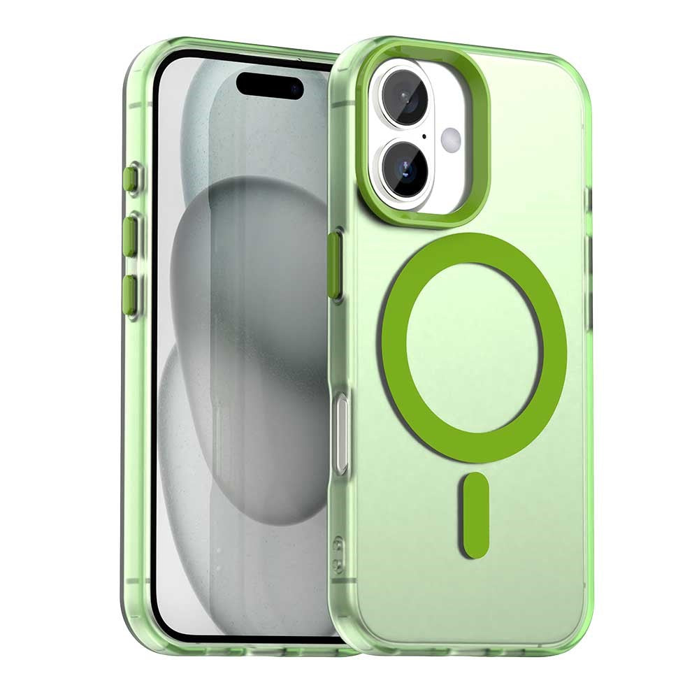 Candy Series For iPhone 16 Case Compatible with MagSafe PC+TPU+PET Anti-Drop Phone Cover