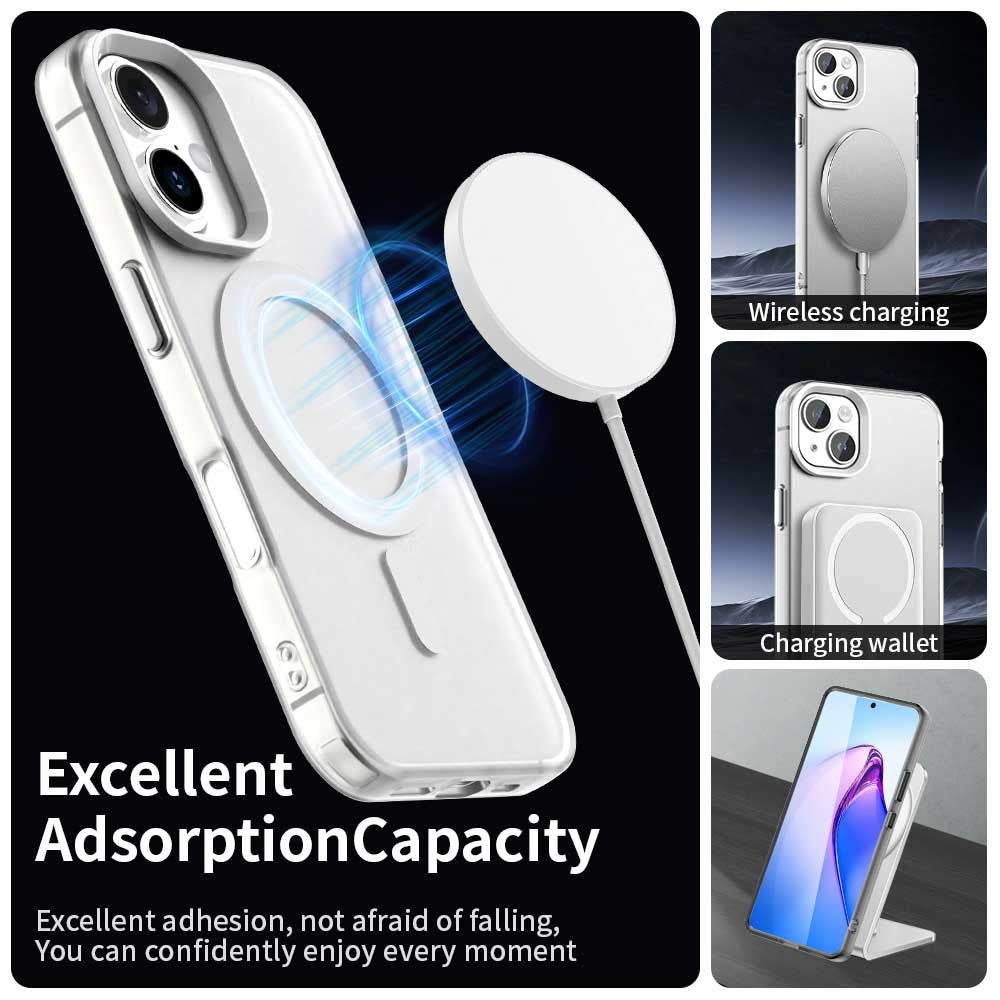 Candy Series Til iPhone 16 Plus Cover Kompatibel med MagSafe PC+TPU+PET Anti-Drop Telefoncover