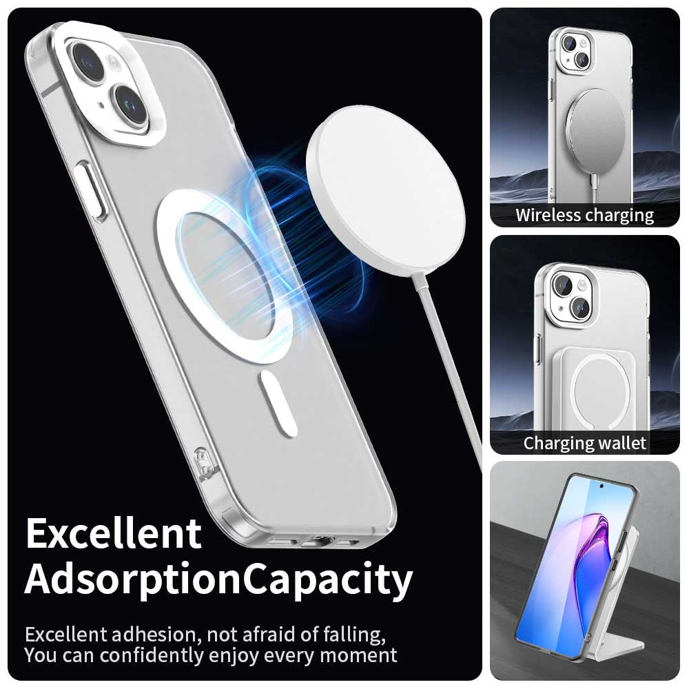 Candy Series til iPhone 15 Plus / 14 Plus Cover Kompatibel med MagSafe PC+TPU+PET Anti-Drop Telefoncover