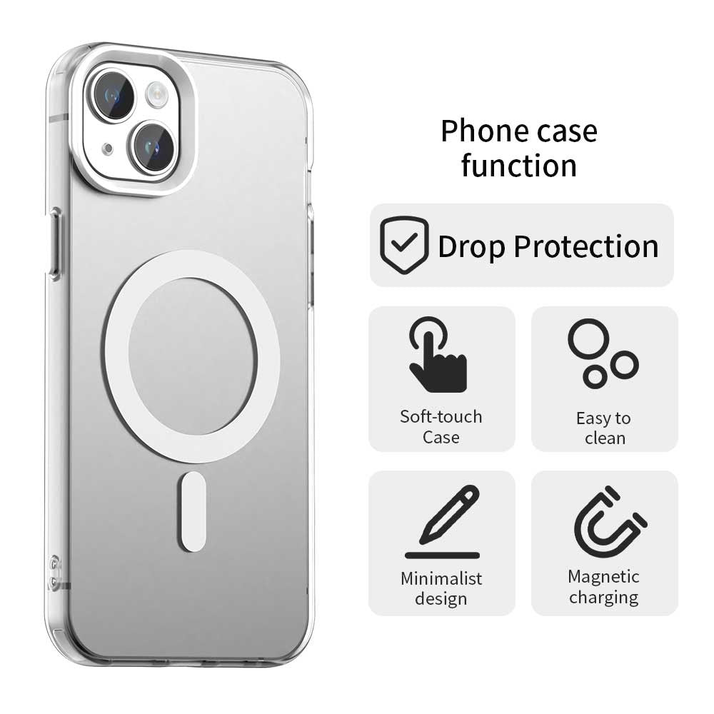 Candy Series til iPhone 15 Plus / 14 Plus Cover Kompatibel med MagSafe PC+TPU+PET Anti-Drop Telefoncover