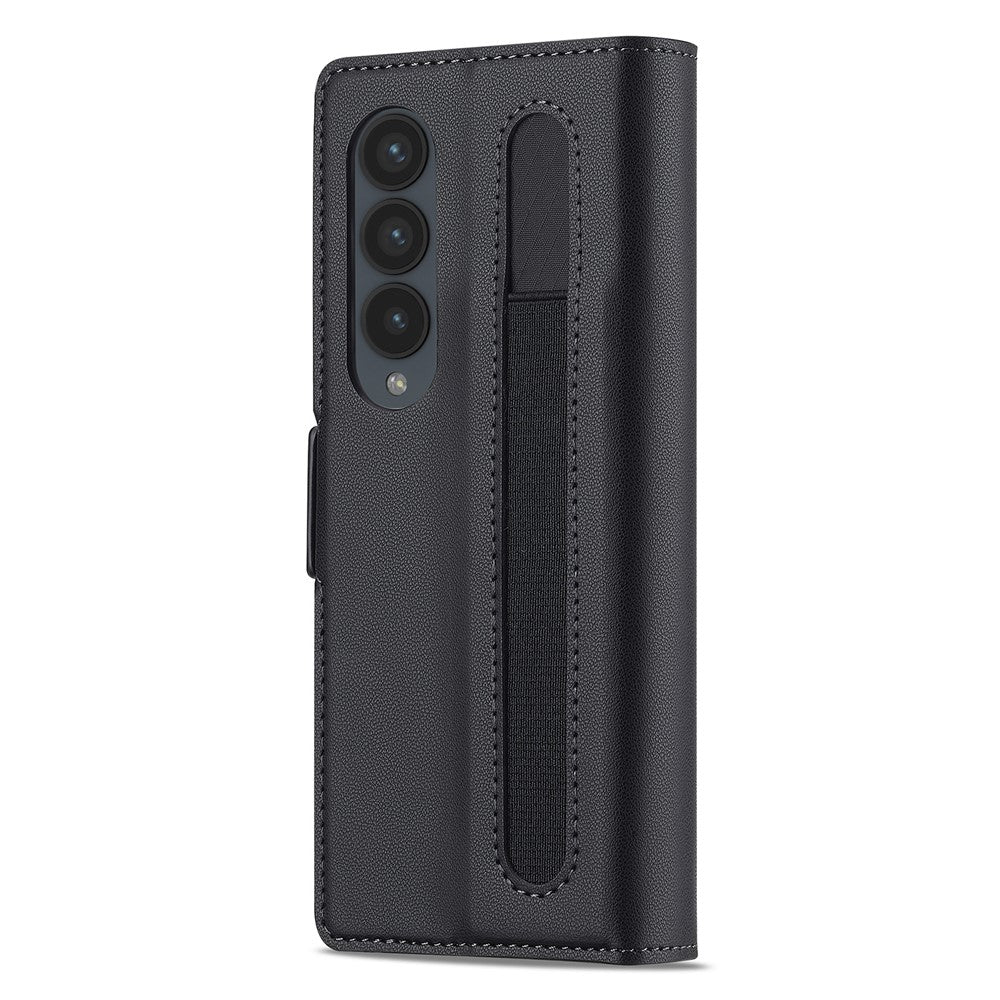 LC.IMEEKE L1 For Samsung Galaxy Z Fold3 5G Stand Case Texture PU Leather Wallet Phone Cover