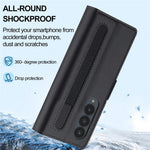 LC.IMEEKE L1 For Samsung Galaxy Z Fold3 5G Stand Case Texture PU Leather Wallet Phone Cover