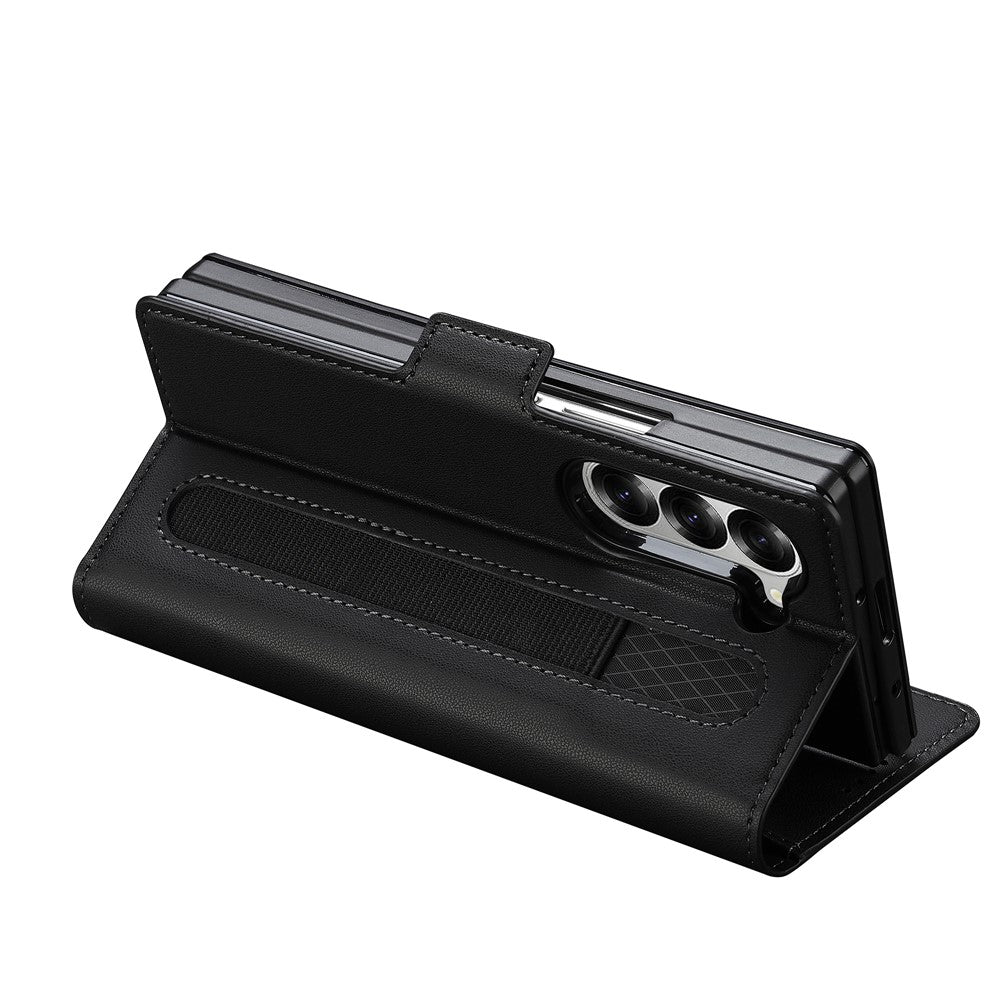 LC.IMEEKE L1 til Samsung Galaxy Z Fold5 5G Stativ Etui Tekstur PU Læder Pung Telefoncover