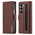 LC.IMEEKE L1 til Samsung Galaxy Z Fold5 5G Stativ Etui Tekstur PU Læder Pung Telefoncover