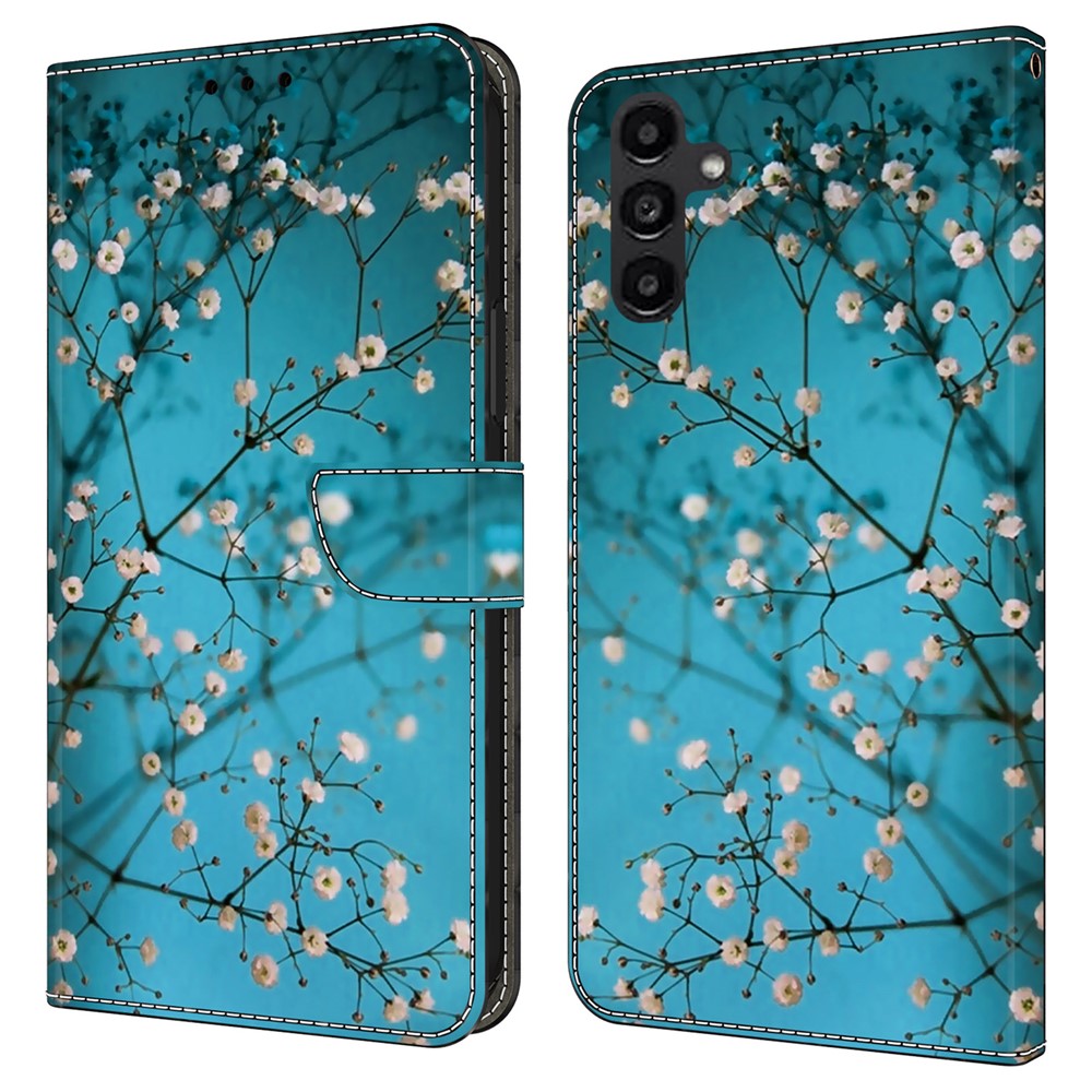 Samsung Galaxy A14 4G / 5G Skal Mönster Tryckt Skyddande Skal TPU + PU Läder Flip mobilskal