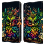 Samsung Galaxy A14 4G / 5G Skal Mönster Tryckt Skyddande Skal TPU + PU Läder Flip mobilskal