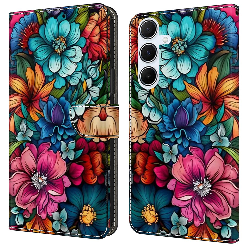 Til Samsung Galaxy A16 5G / A16 4G Cover Mønstertrykt beskyttende cover TPU+PU læder flip telefoncover