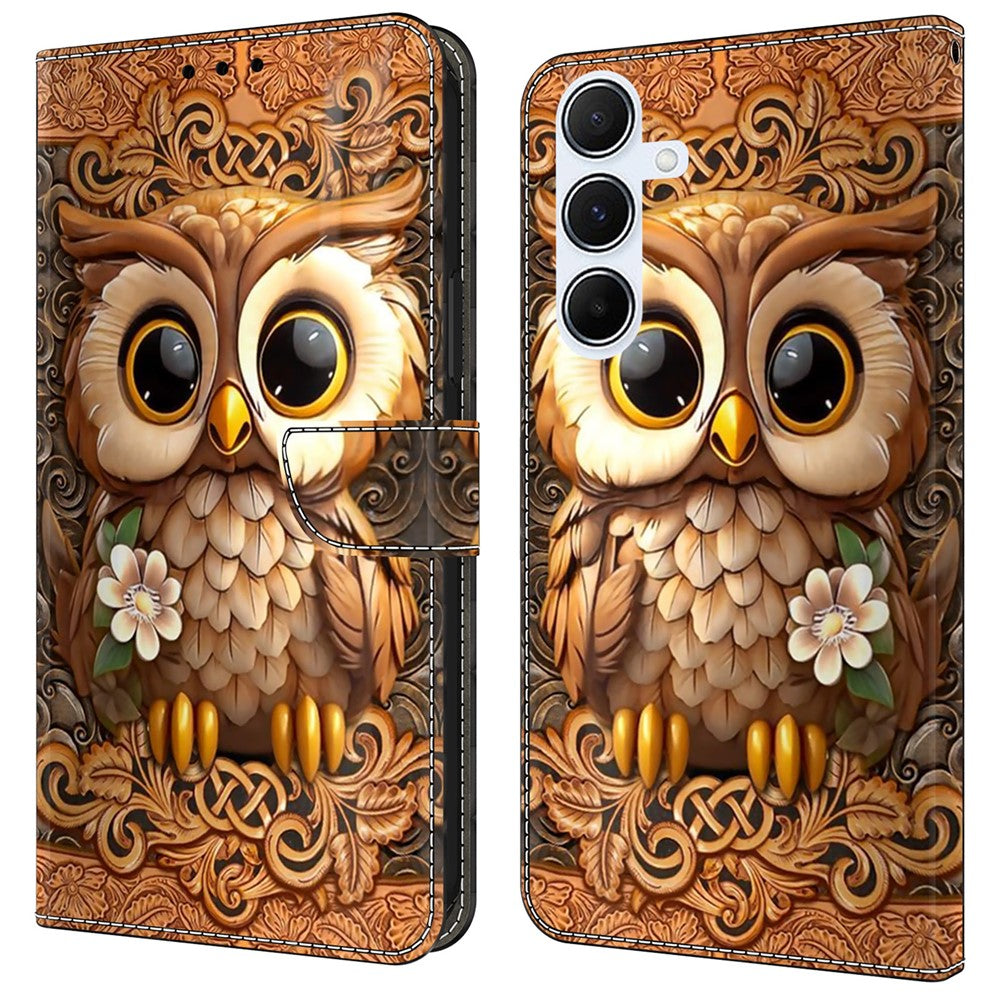 Til Samsung Galaxy A16 5G / A16 4G Cover Mønstertrykt beskyttende cover TPU+PU læder flip telefoncover