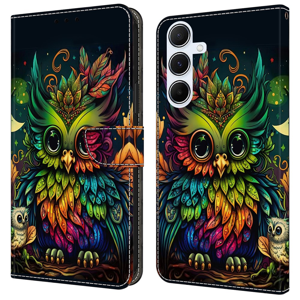 Til Samsung Galaxy A16 5G / A16 4G Cover Mønstertrykt beskyttende cover TPU+PU læder flip telefoncover
