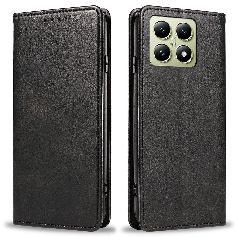 For Xiaomi 14T Case Strong Magnetic PU Leather Phone Cover Calf Texture