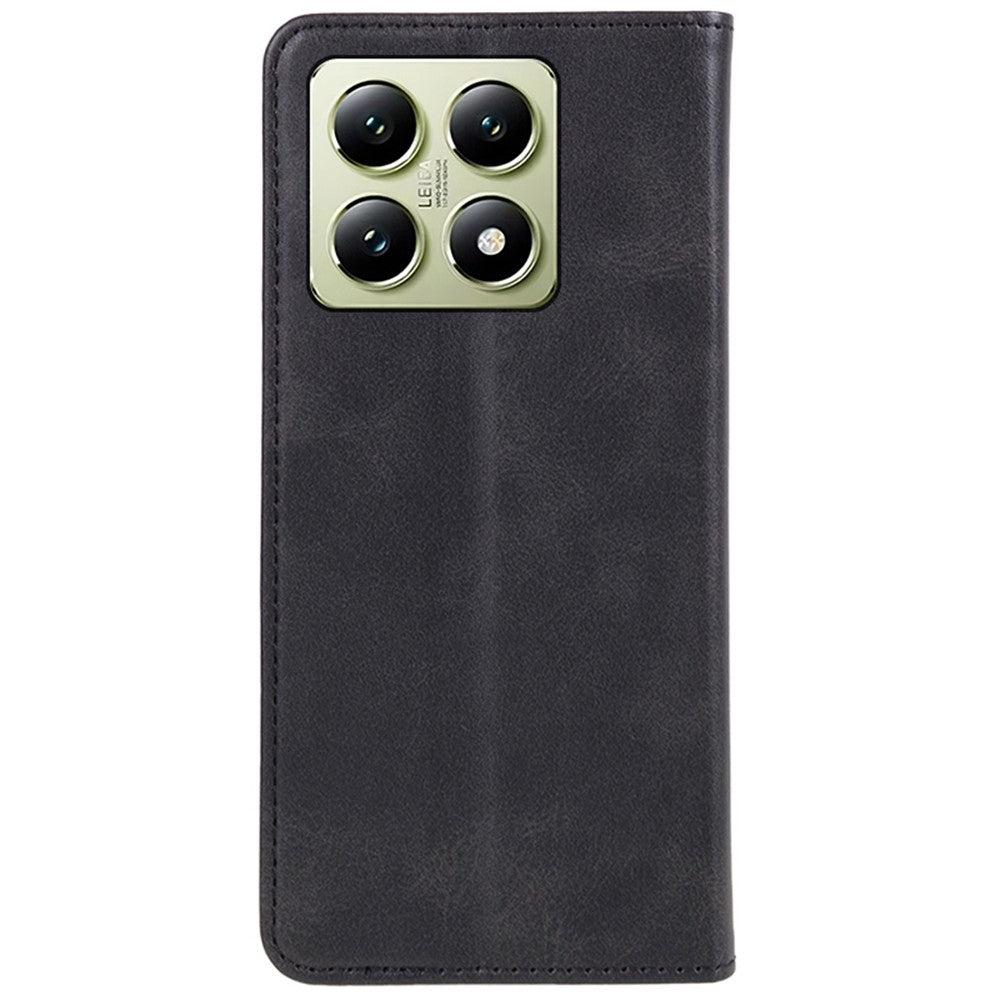 For Xiaomi 14T Case Strong Magnetic PU Leather Phone Cover Calf Texture