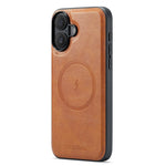 FIERRE SHANN 028 For iPhone 16 Plus Case Magnetic Detachable Card Slots Leather Back Cover