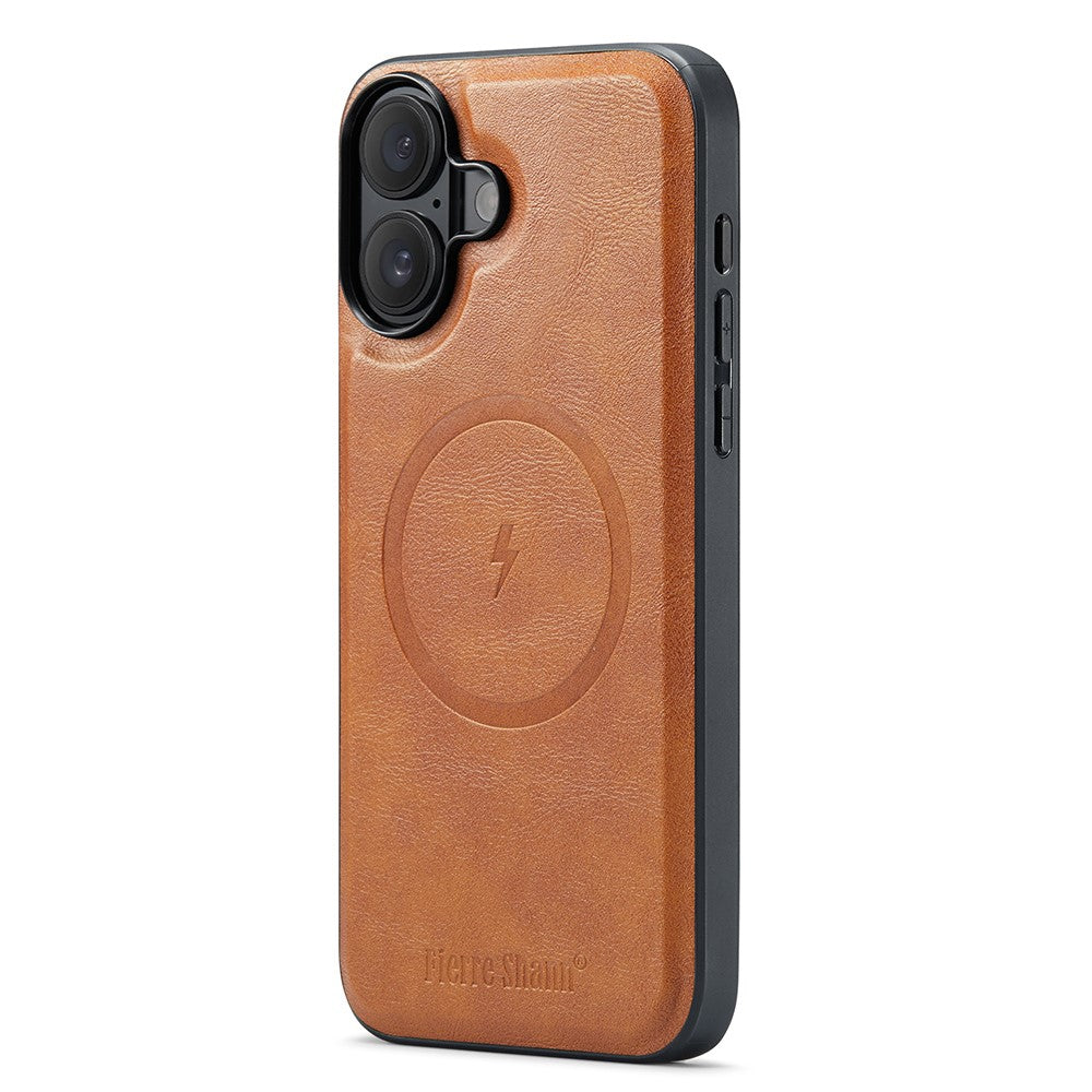 FIERRE SHANN 028 For iPhone 16 Plus Case Magnetic Detachable Card Slots Leather Back Cover