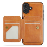 FIERRE SHANN 028 For iPhone 16 Plus Case Magnetic Detachable Card Slots Leather Back Cover