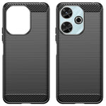For Xiaomi Redmi 13 4G  /  13 5G  /  Poco M6 4G  /  Note 13R 5G  /  Poco M6 Plus 5G Case Carbon Fiber Texture TPU Brushed Phone Cover