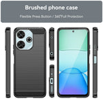 For Xiaomi Redmi 13 4G  /  13 5G  /  Poco M6 4G  /  Note 13R 5G  /  Poco M6 Plus 5G Case Carbon Fiber Texture TPU Brushed Phone Cover